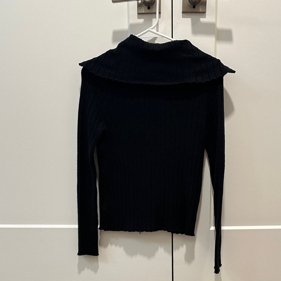 Universal Thread Black Ribbed Zip Sweater - Picture 3 of 4